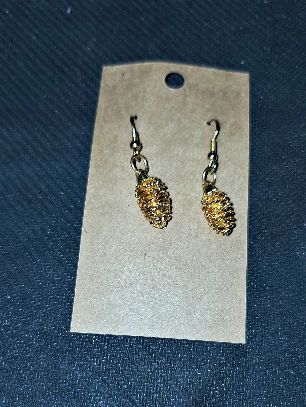 Pine Cone  Textured Drop Earrings